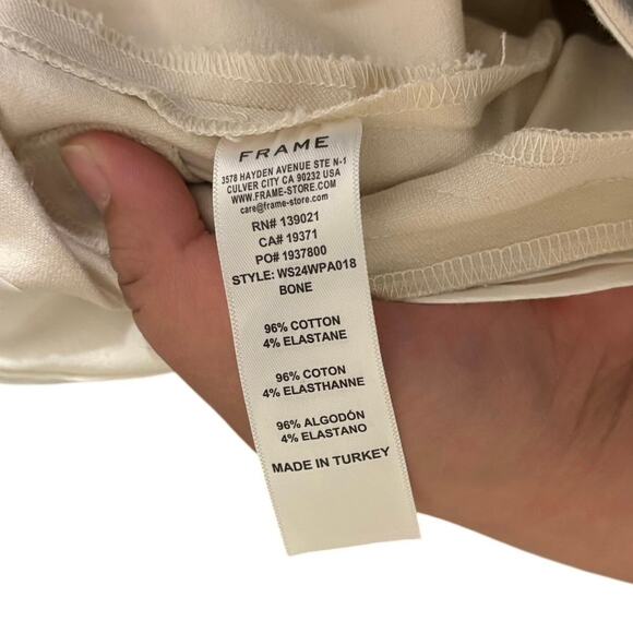 Frame Bone White Cream High Rise Le Crop Palazzo Wide Leg Pants Size 2 - Picture 5 of 6